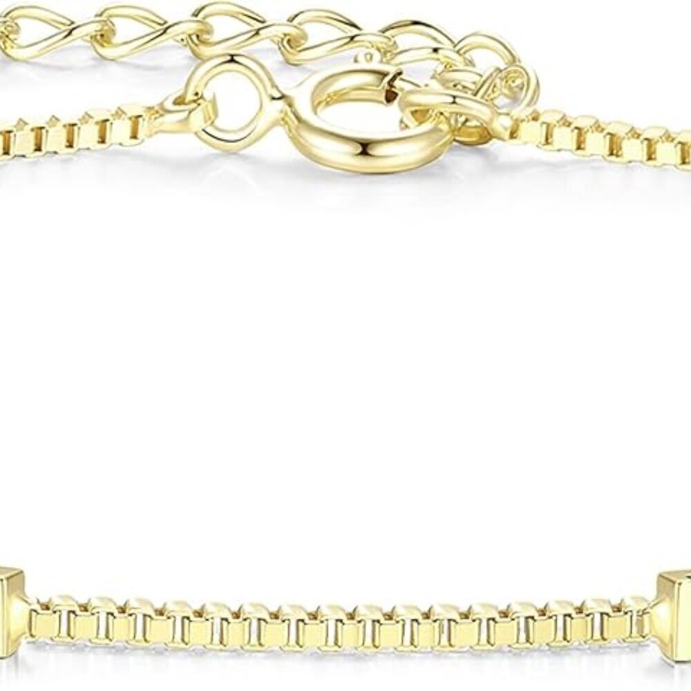Birthstone Bracelets For Women, 925 Sterling Silver Dainty Simple Women Charm Li